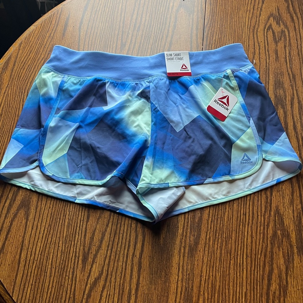 Reebok blue slim short workout shorts XXL NWT